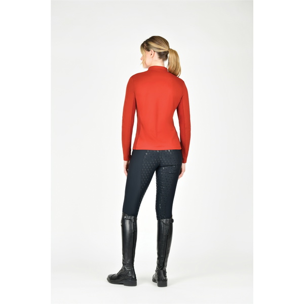 Weatherbeeta Womens Reno Lang Ärmel Reiten Top 1023216 - Rot Ocker